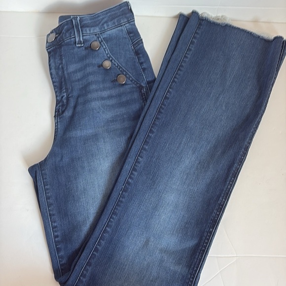 Democracy “Ab-Solution” Skyrise Flare trouser style blue jean dark wash - Picture 13 of 16